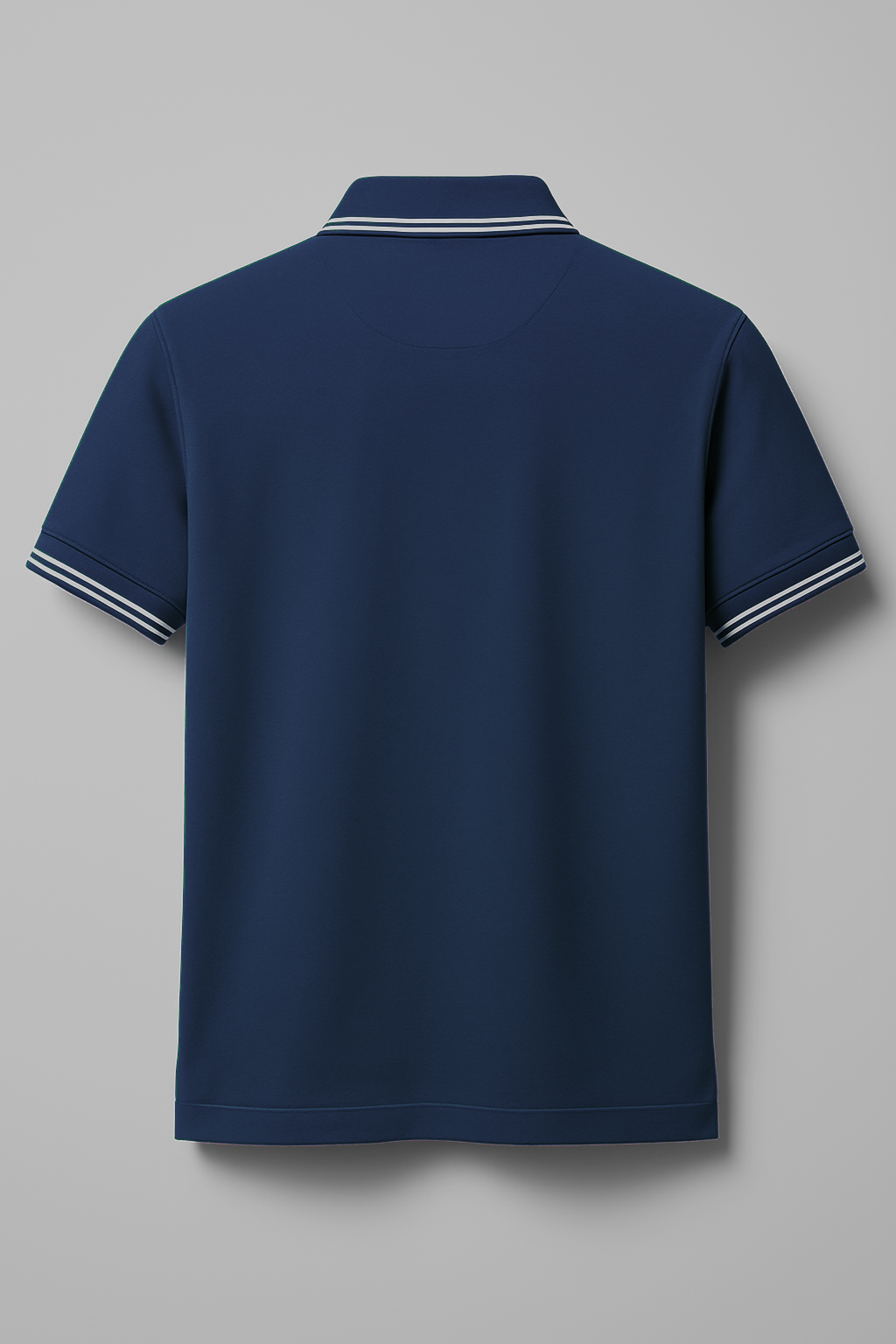 SAPPHIRE BLUE SOLID COTTON KNIT POLO SHIRT