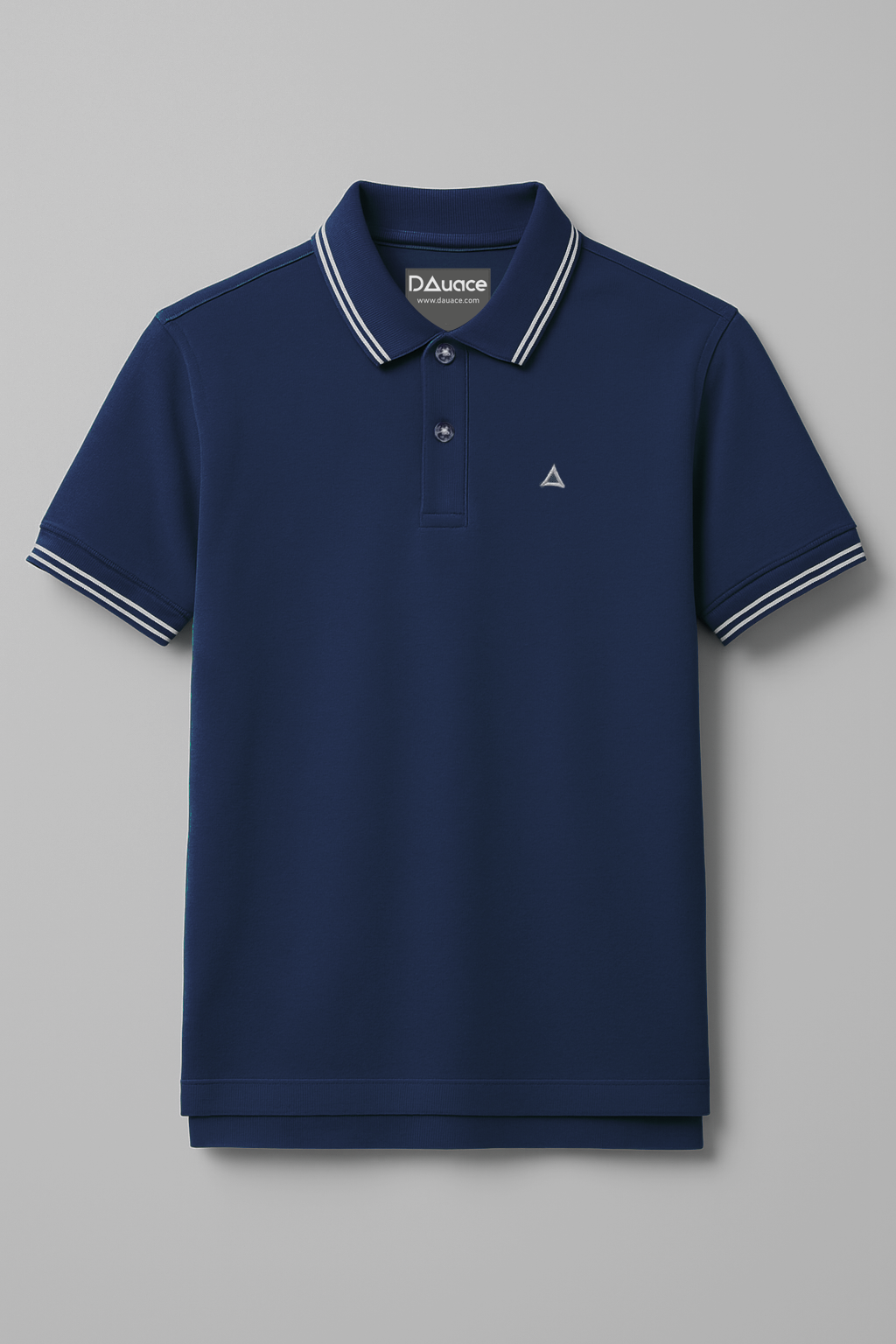 SAPPHIRE BLUE SOLID COTTON KNIT POLO SHIRT