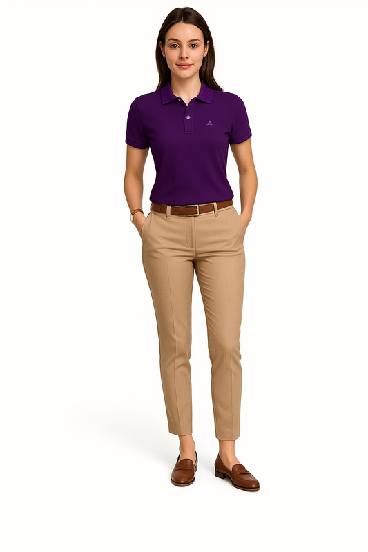 AMETHYST PURPLE SOLID TEXTURED KNIT POLO SHIRT