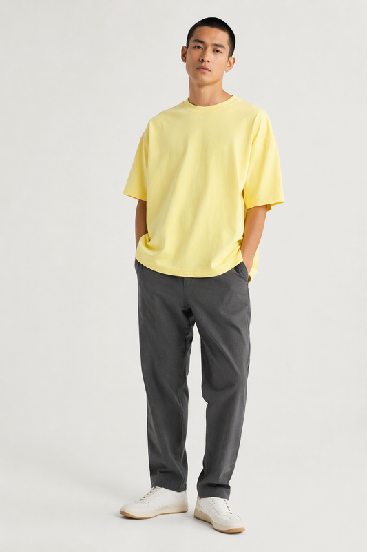 BUTTER YELLOW FRENCH TERRY OVERSIZED T-SHIRT
