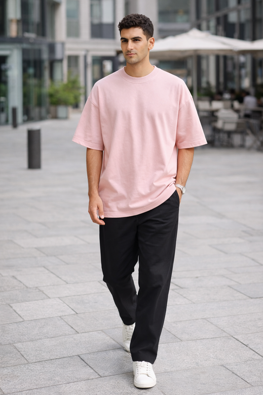 TAFFY PINK FRENCH TERRY OVERSIZED T-SHIRT
